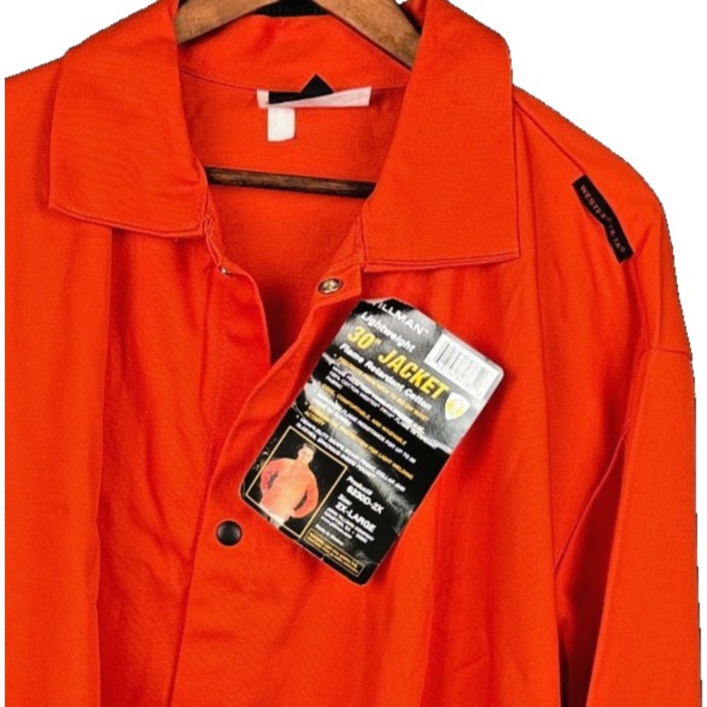 Tillman Jacket 2XL Orange Flame Retardant Cotton Snap Front Lightweight NWT